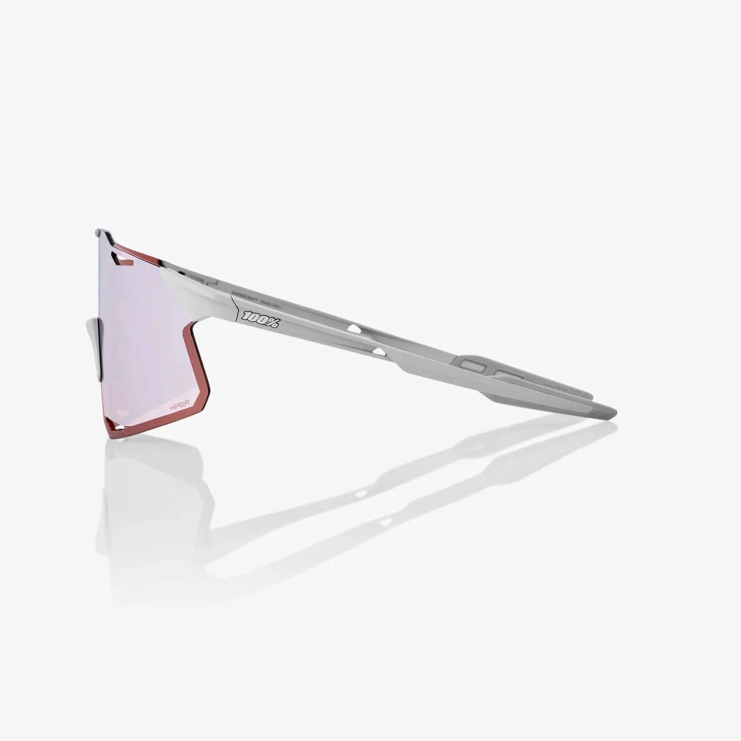 100% HYPERCRAFT - Matte Stone Grey - HIPER Crimson Silver Mirror Lens