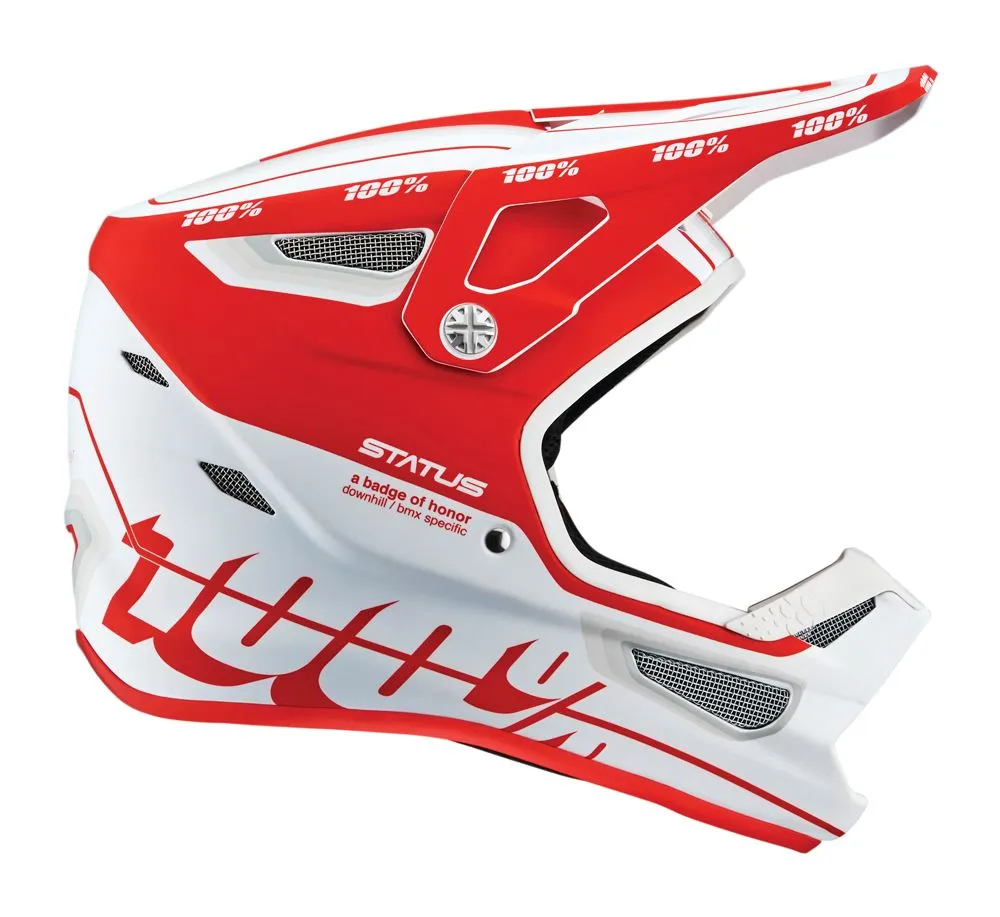 100% Status Helmet - Youth - Topenga Red-White - 2022