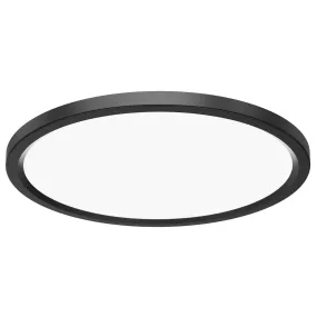 11 in. 13.7W (75W Replacement) Selectable White Round Black LED Flat Panel Ceiling Light (2-Pack)