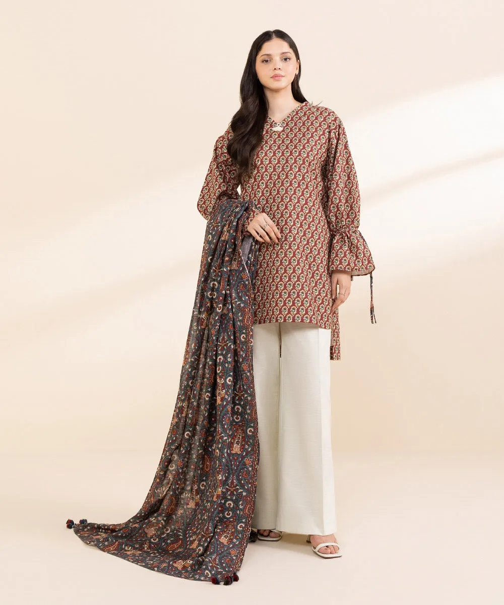 2 Piece - Printed Light Khaddar Suit