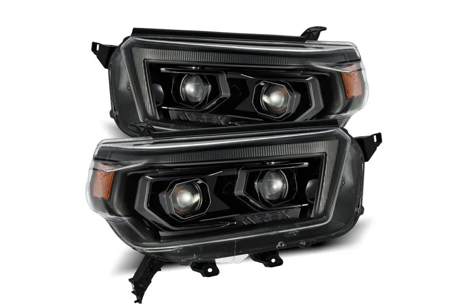 2010-13 Toyota 4Runner AlphaRex Pro Series Halogen Projector Head Lights, Alpha Black