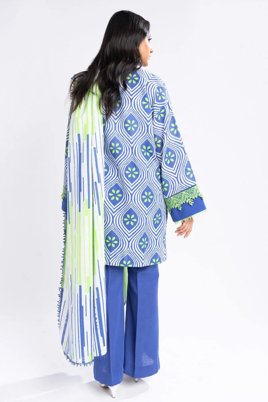 3 Piece Printed Khaddar Suit With Light Khaddar Dupatta