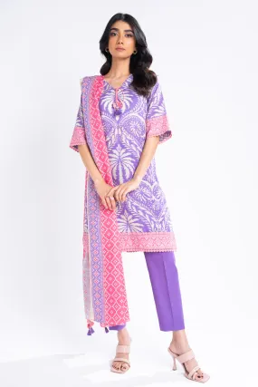 3 Piece Printed Khaddar Suit With Light Khaddar Dupatta