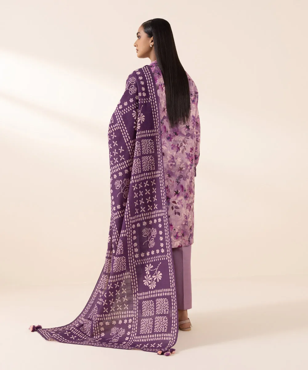 3 Piece - Printed Light Khaddar Suit