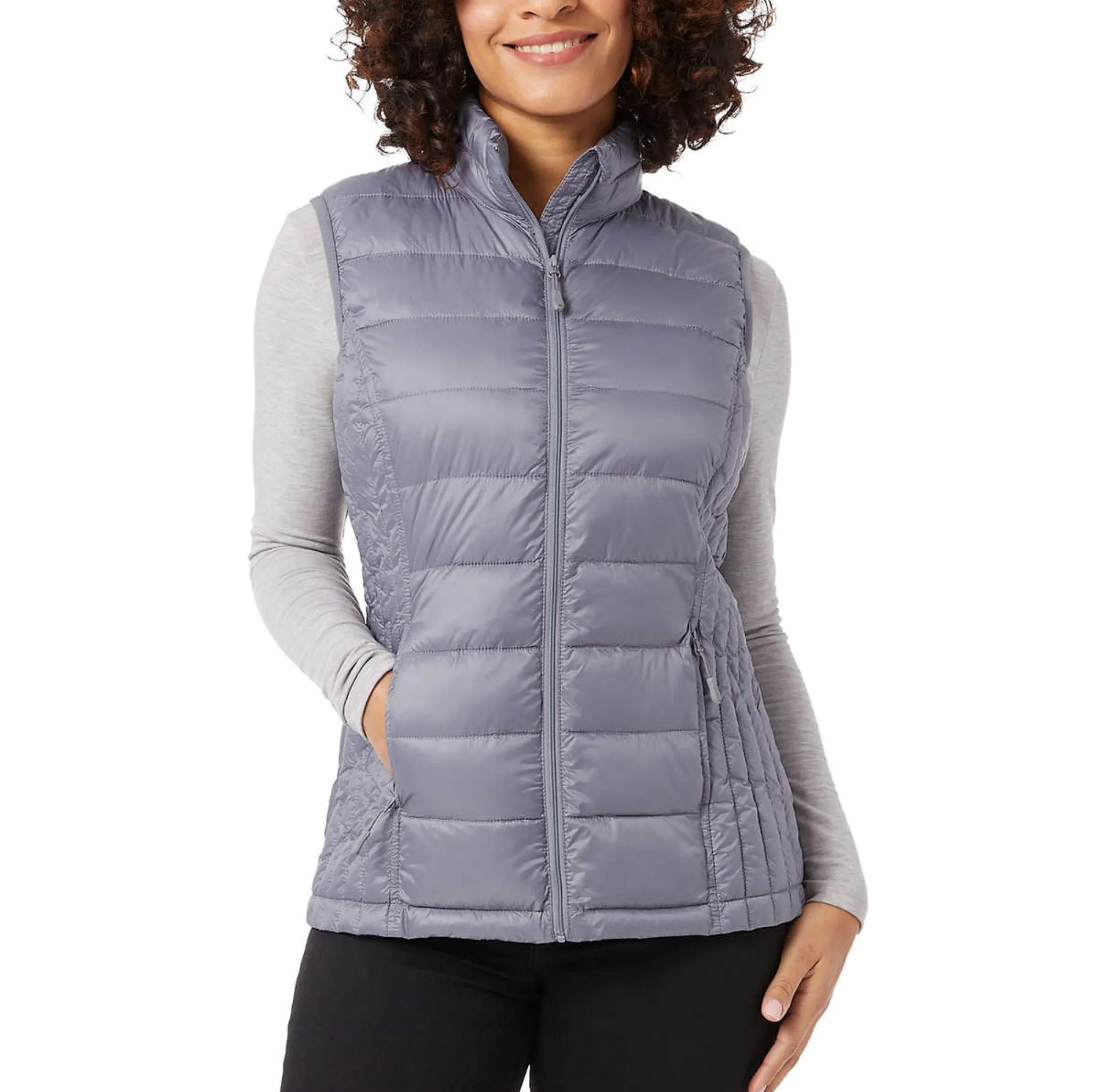 32 Degrees Women's Quilted Stand-up Collar Lightweight Warmth Full Zip Vest