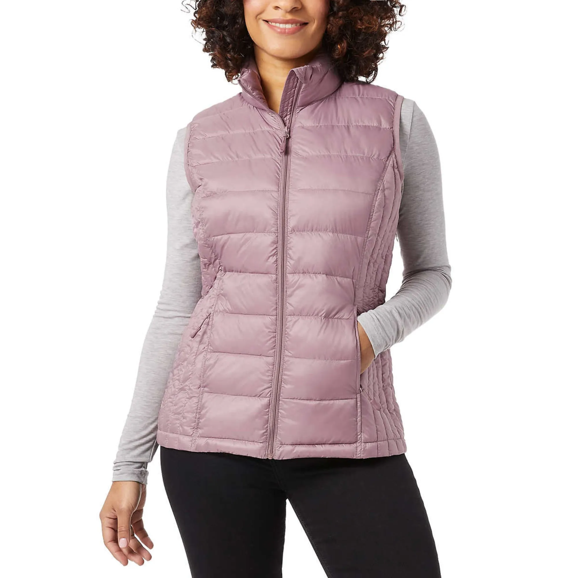 32 Degrees Women's Quilted Stand-up Collar Lightweight Warmth Full Zip Vest