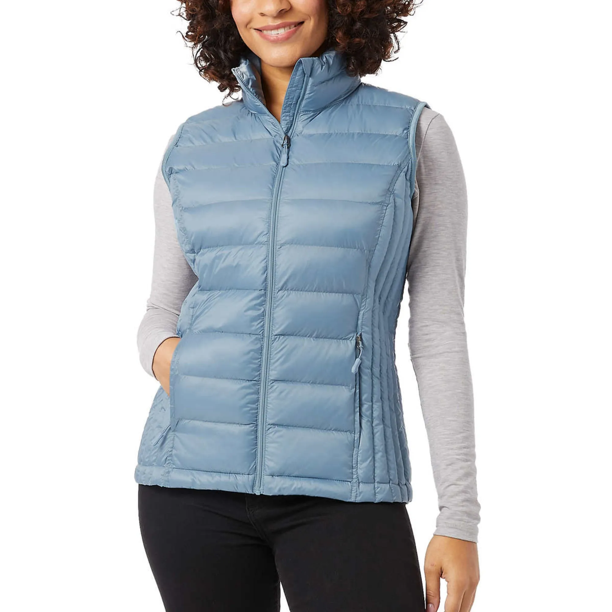 32 Degrees Women's Quilted Stand-up Collar Lightweight Warmth Full Zip Vest