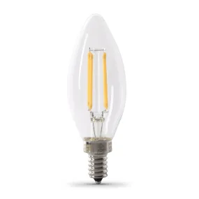 3.3W (40W Replacement) Daylight (5000K) E12 Base Clear B10 Dimmable  Enhance Decorative LED Bulb (6-Pack)