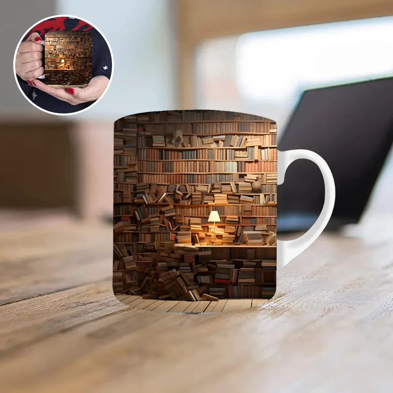 3D Bookshelf Mug Sublimation