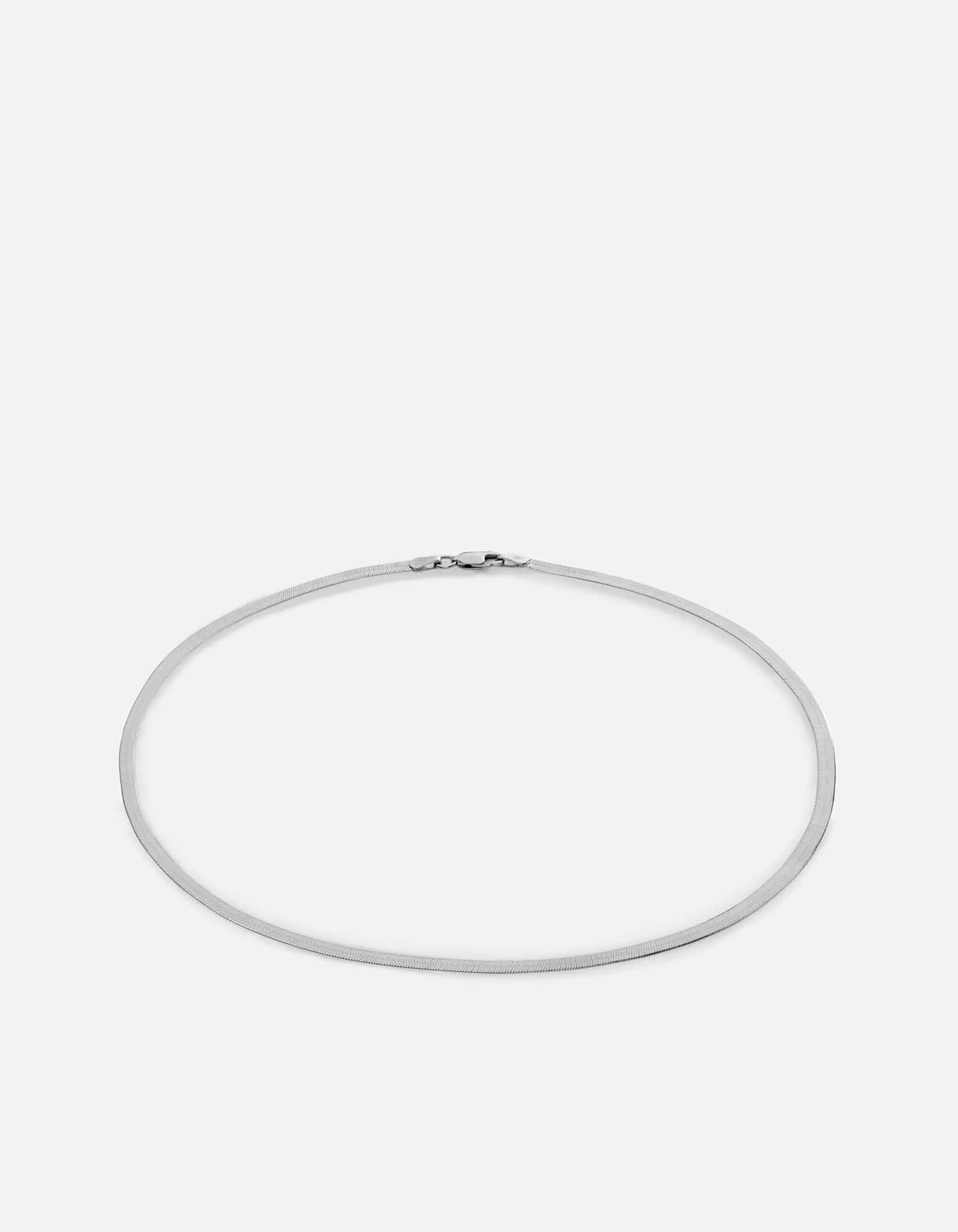 3mm Herringbone Choker, Sterling Silver