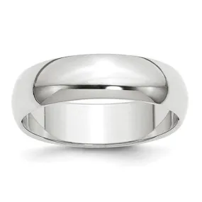 6MM White Gold Wedding Band