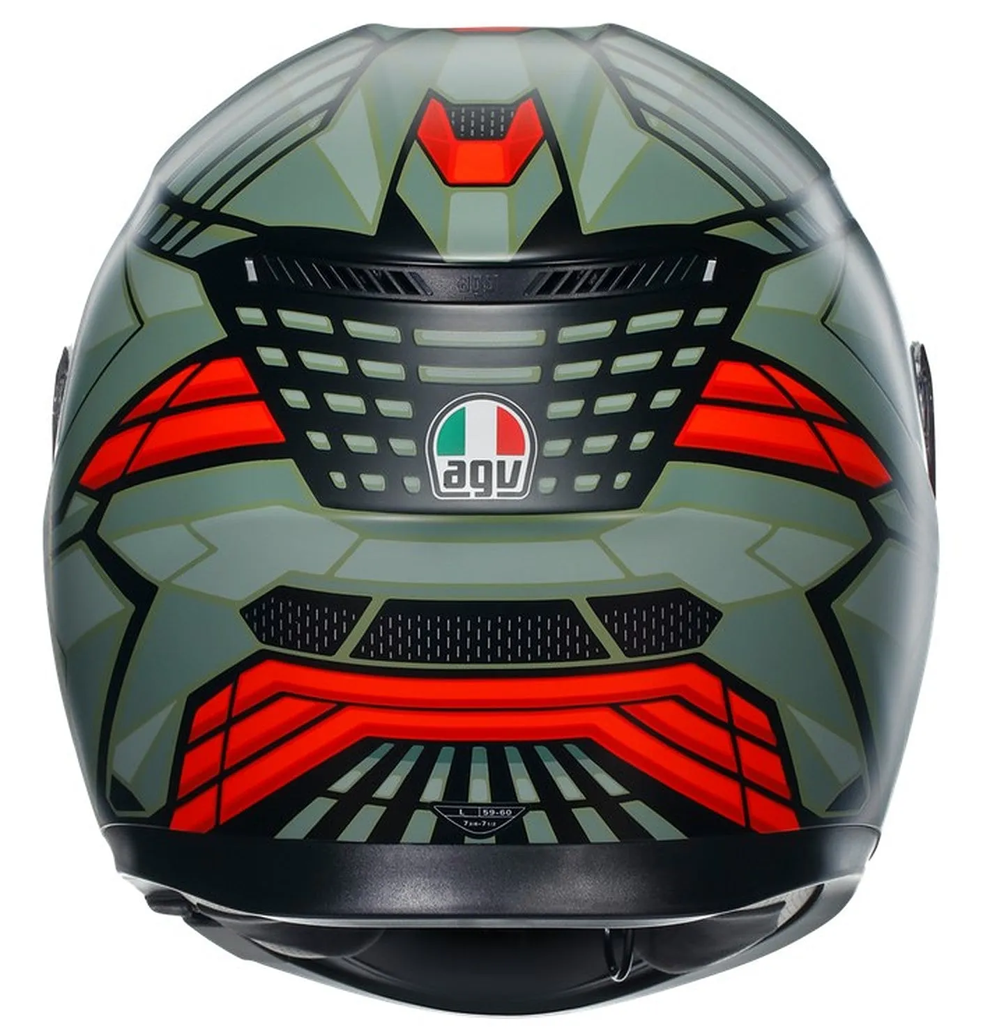 AGV K3 E2206 Full Face Motorcycle Helmet - Decept Matt Black, Green, Red