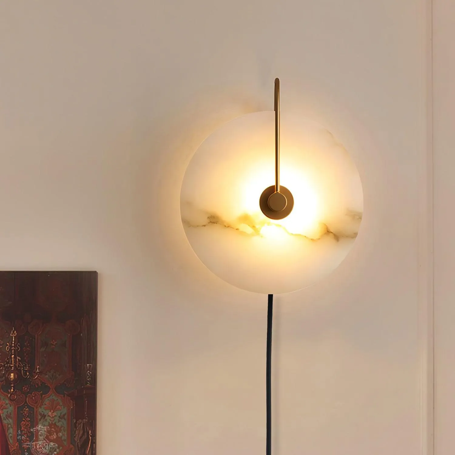 Alabaster LED Plug-In Wall Lamp