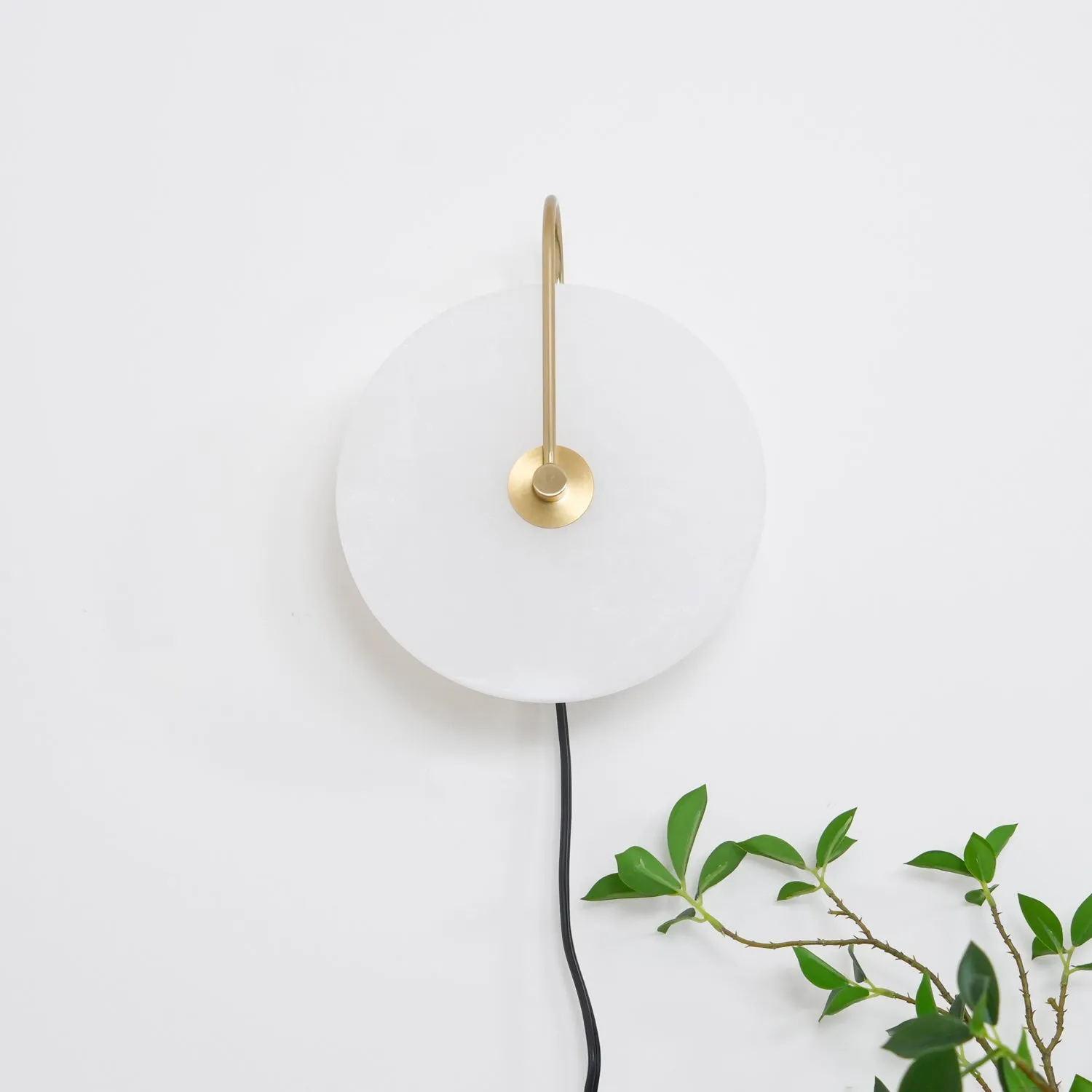 Alabaster LED Plug-In Wall Lamp