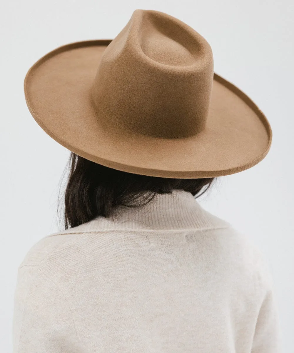 Amelia Pencil Brim Fedora - Brown BLEMISHED