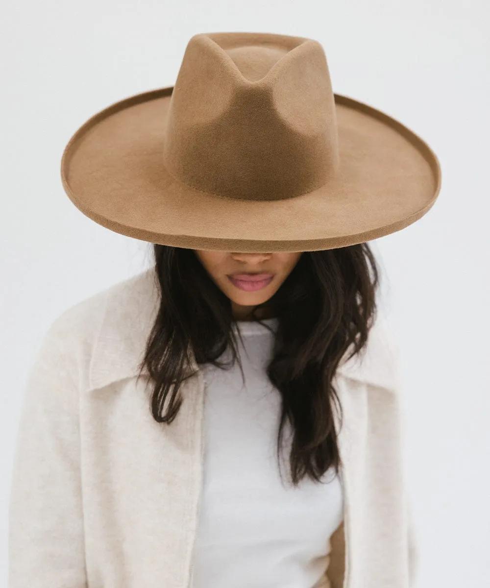 Amelia Pencil Brim Fedora - Brown BLEMISHED