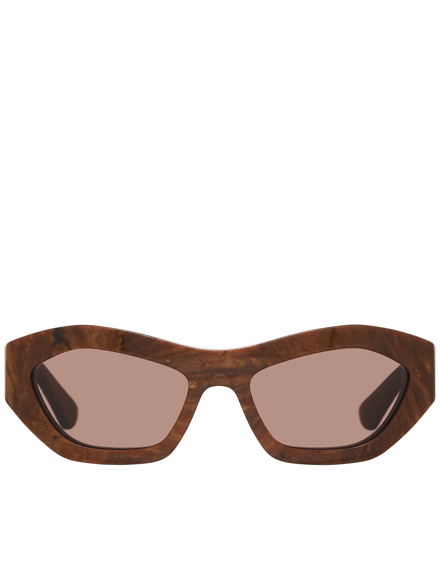 Angle Hexagonal Sunglasses (734117V2Q30-1033-BROWN-BROWN-B)