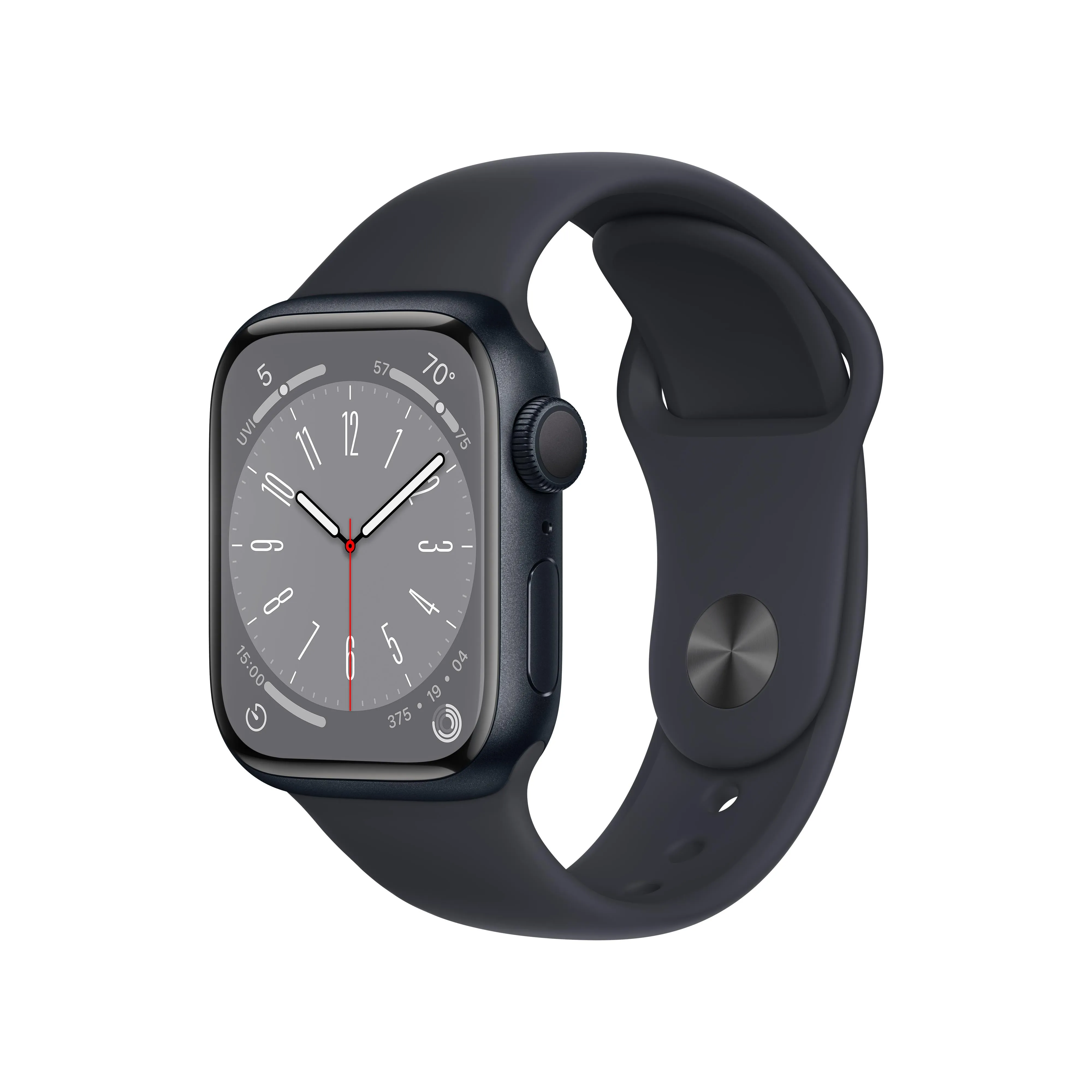 Apple Watch Series 8 GPS 41mm Midnight Aluminium Case with Midnight Sport Band - Regular