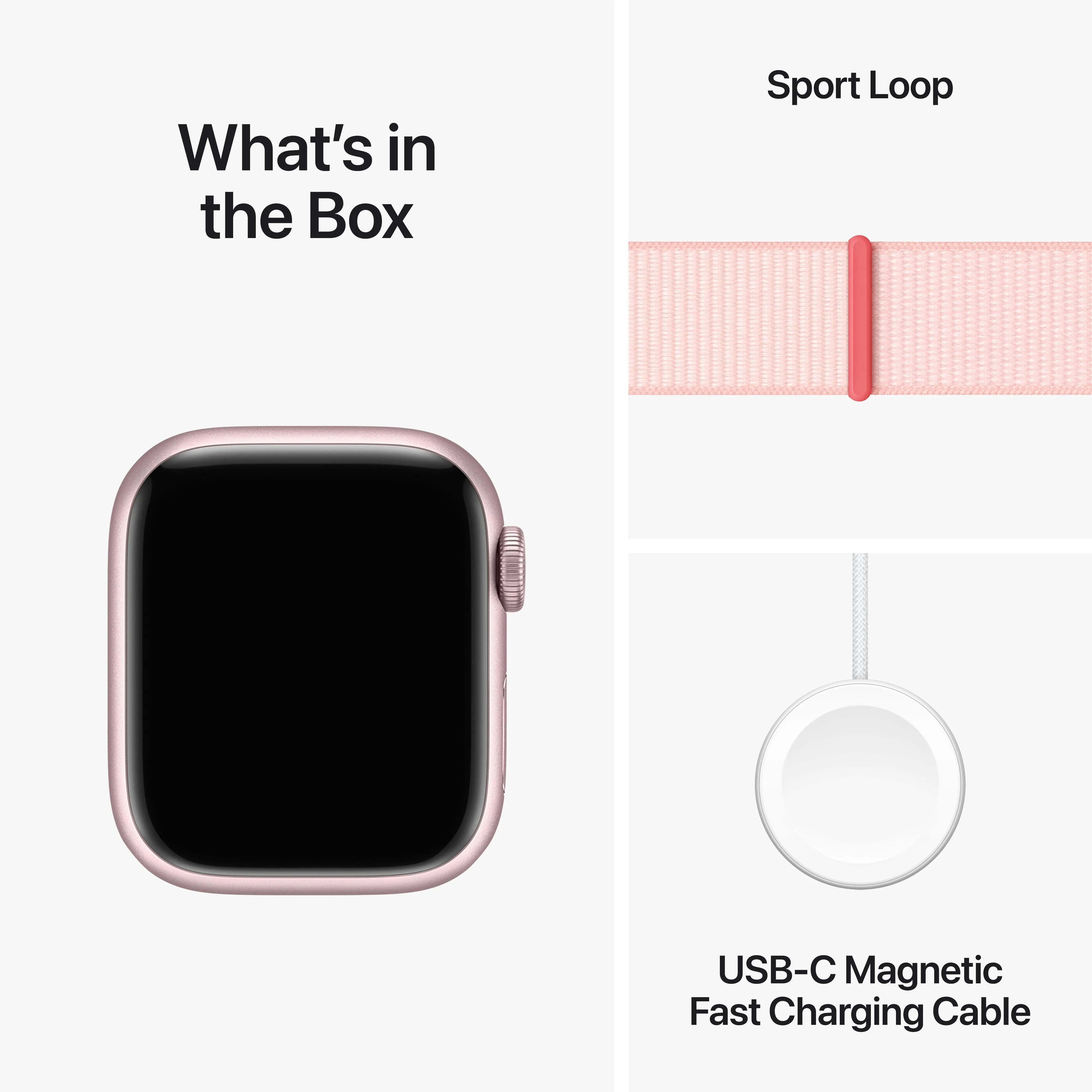 Apple Watch Series 9 GPS 41mm Pink Aluminium Case with Light Pink Sport Loop