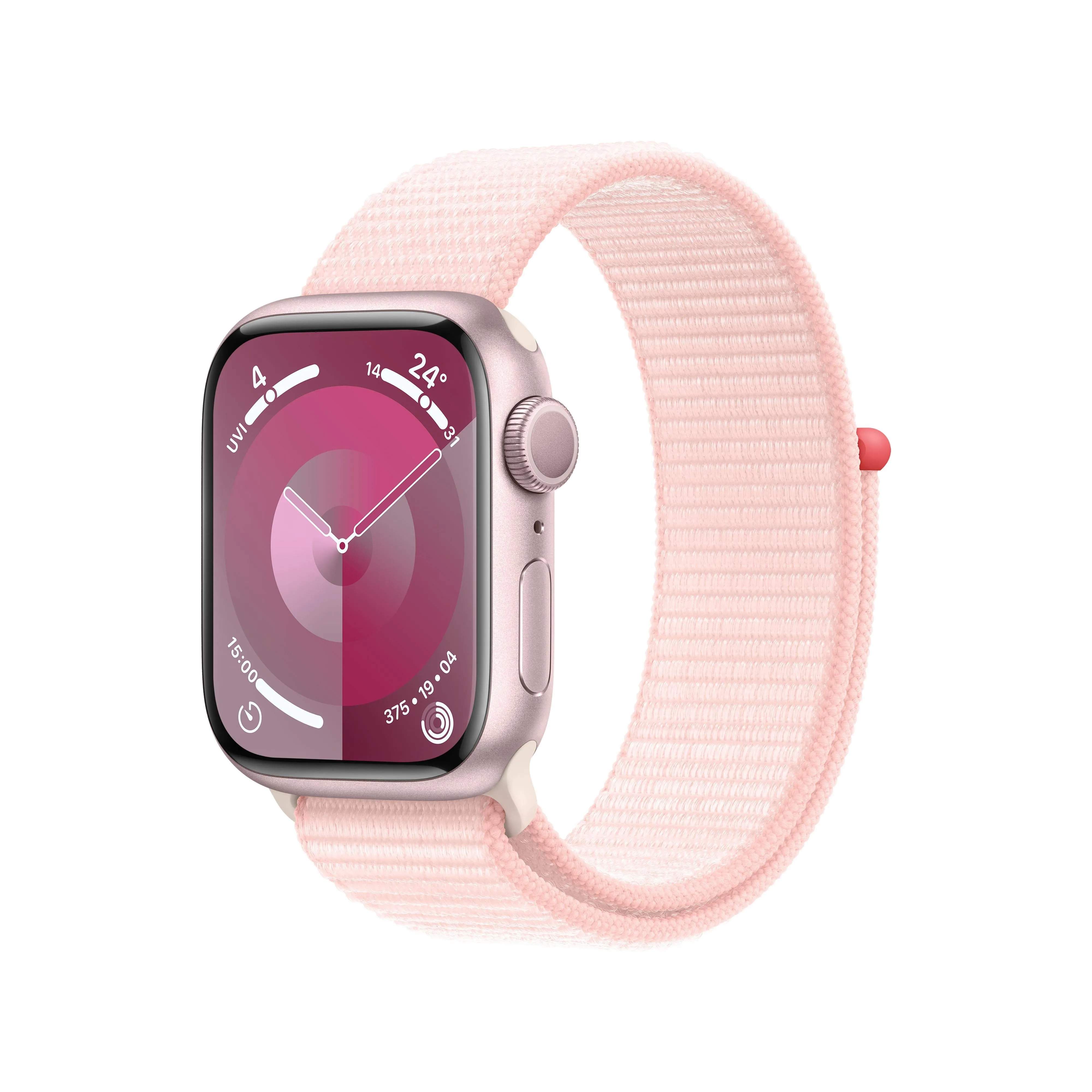 Apple Watch Series 9 GPS 41mm Pink Aluminium Case with Light Pink Sport Loop