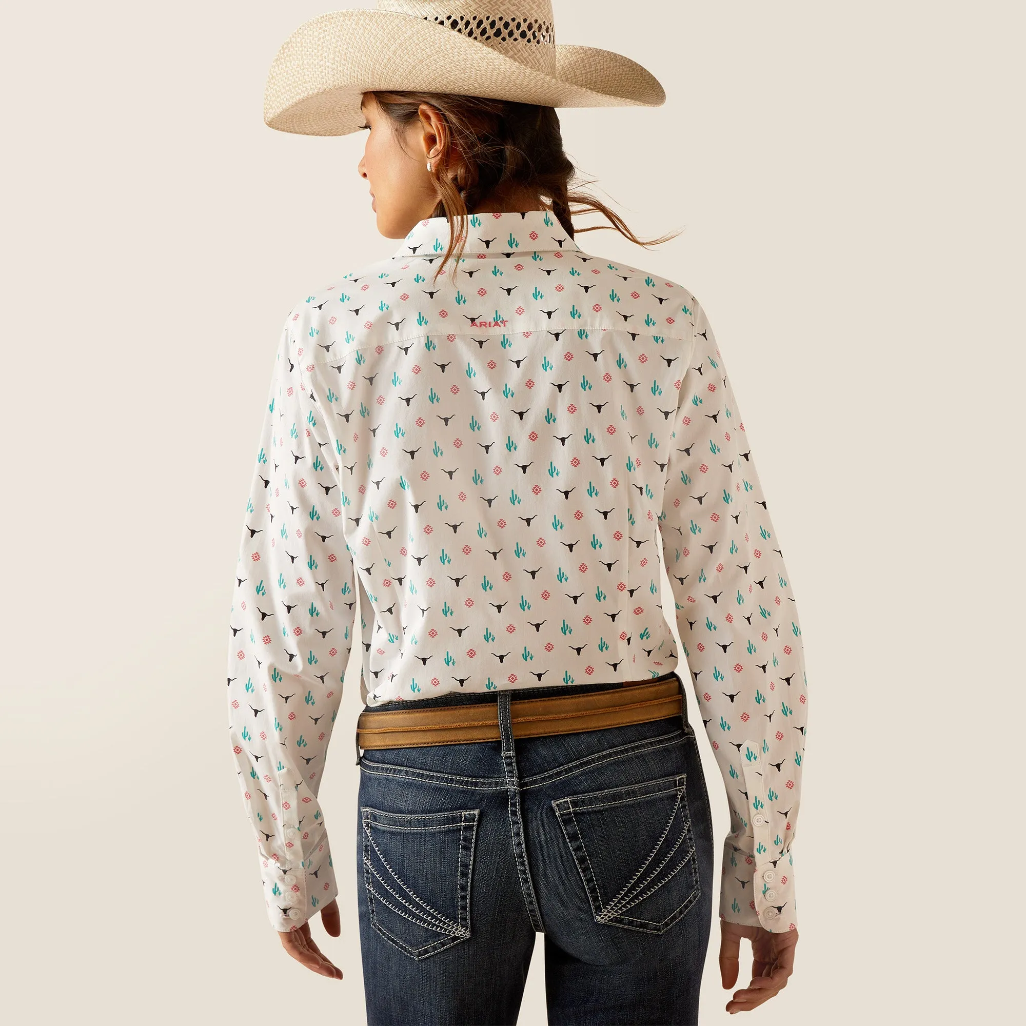 Ariat Ladies Kirby Stretch Fit Steer Garden Shirt 10048882