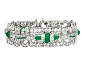 Art Deco Emerald and Diamond Bracelet