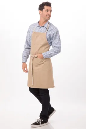 Austin Natural Bib Adjustable Apron (2 Pockets)