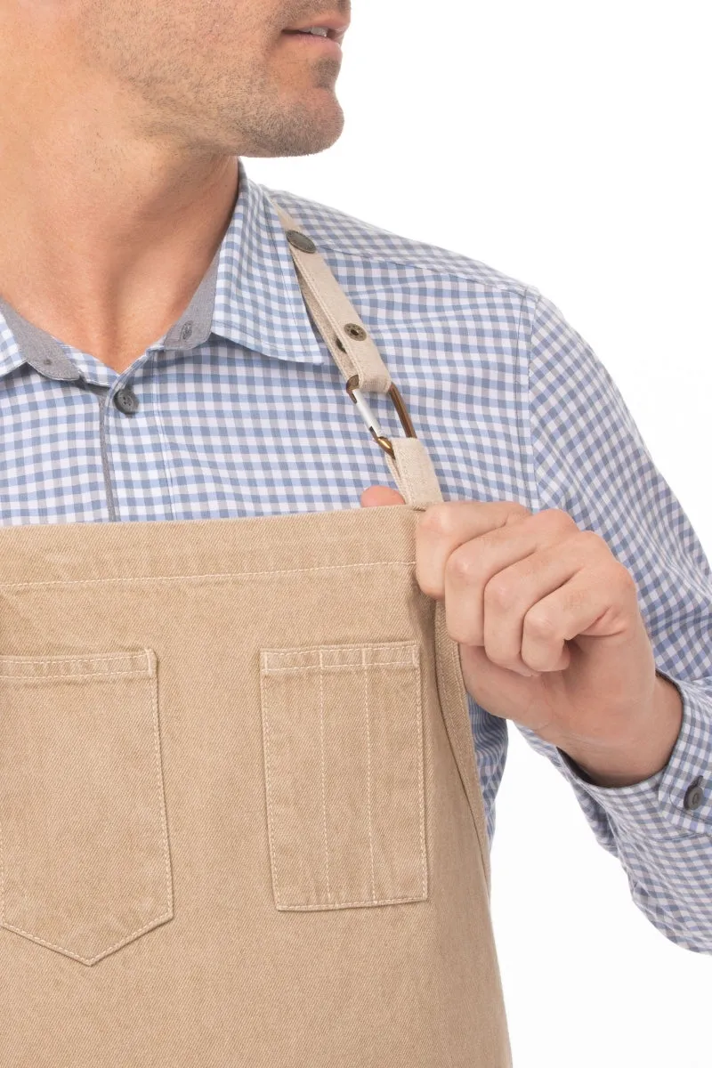 Austin Natural Bib Adjustable Apron (2 Pockets)