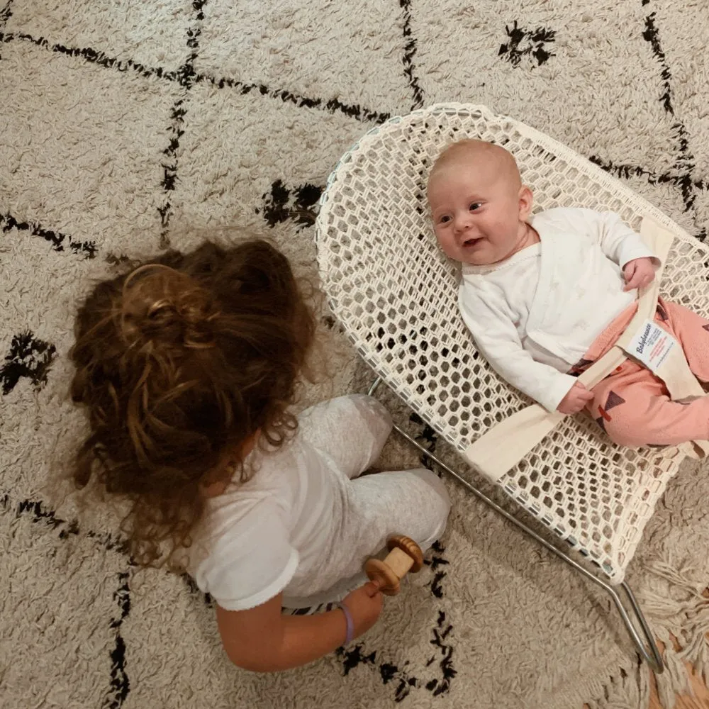 Baby bouncer - Crocheted cotton - Adjustable harness