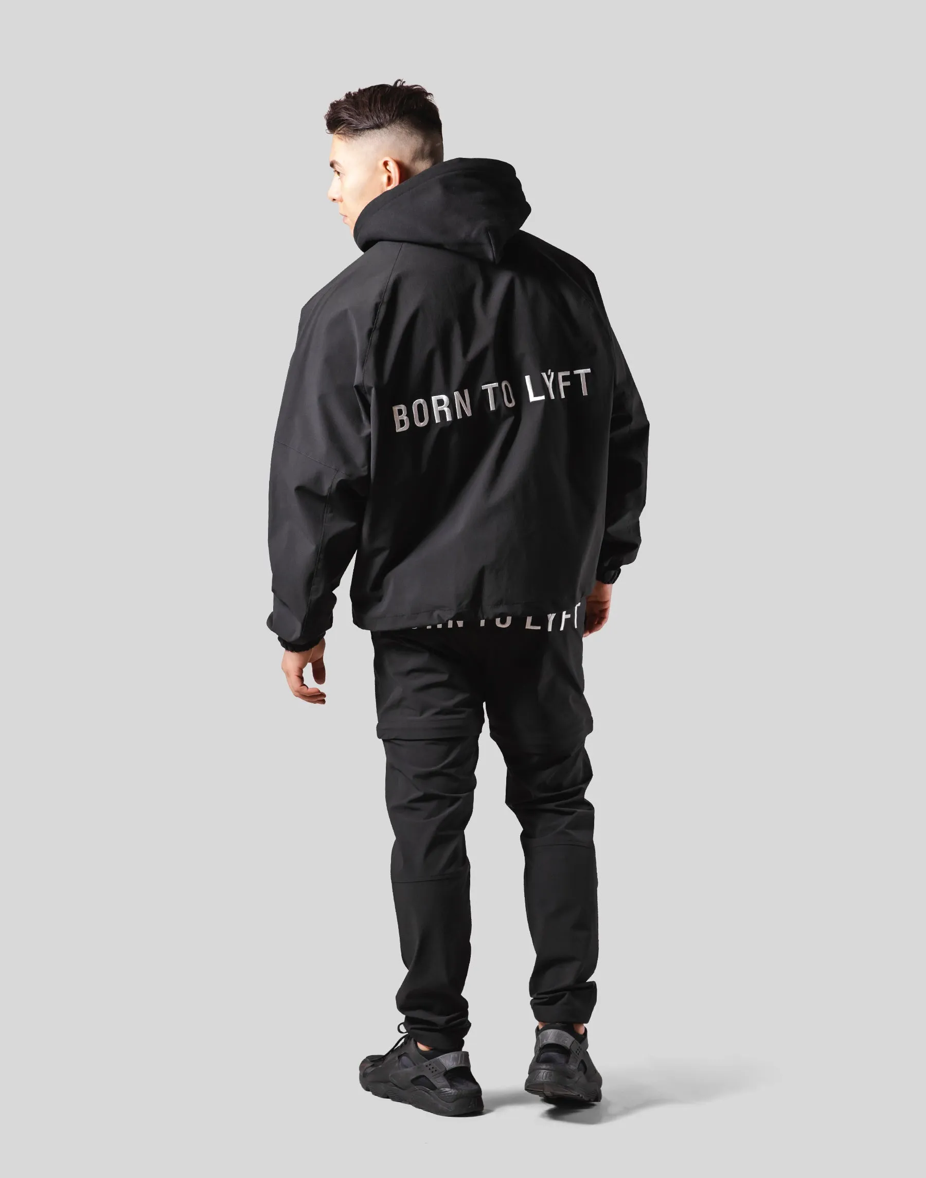 Back Message Half Zip Track Jacket - Black