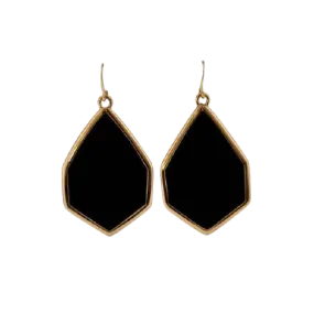 Barse Hexagonal Statement Earring-Onyx