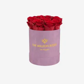 Basic Light Pink Suede Box | Red Roses