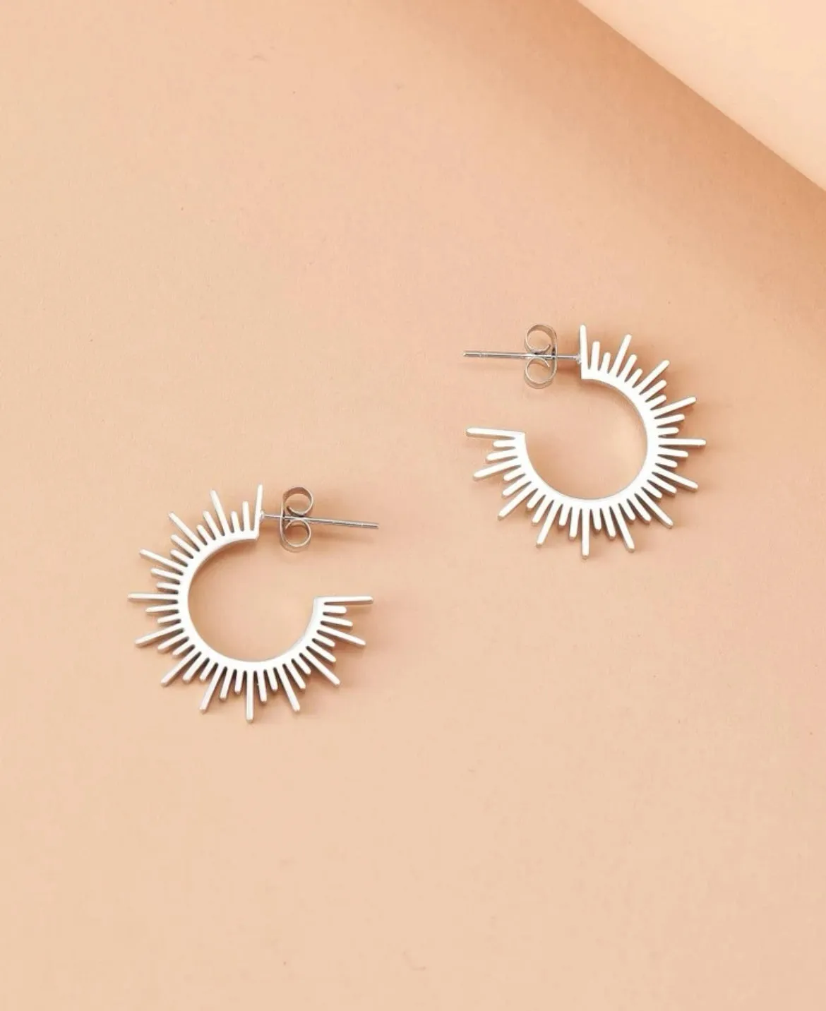 Beautiful Silver Sun Earrings