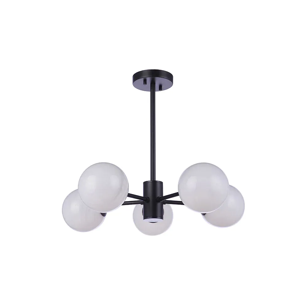 Bellini II 5 Light Semi-Flush Mount - Black