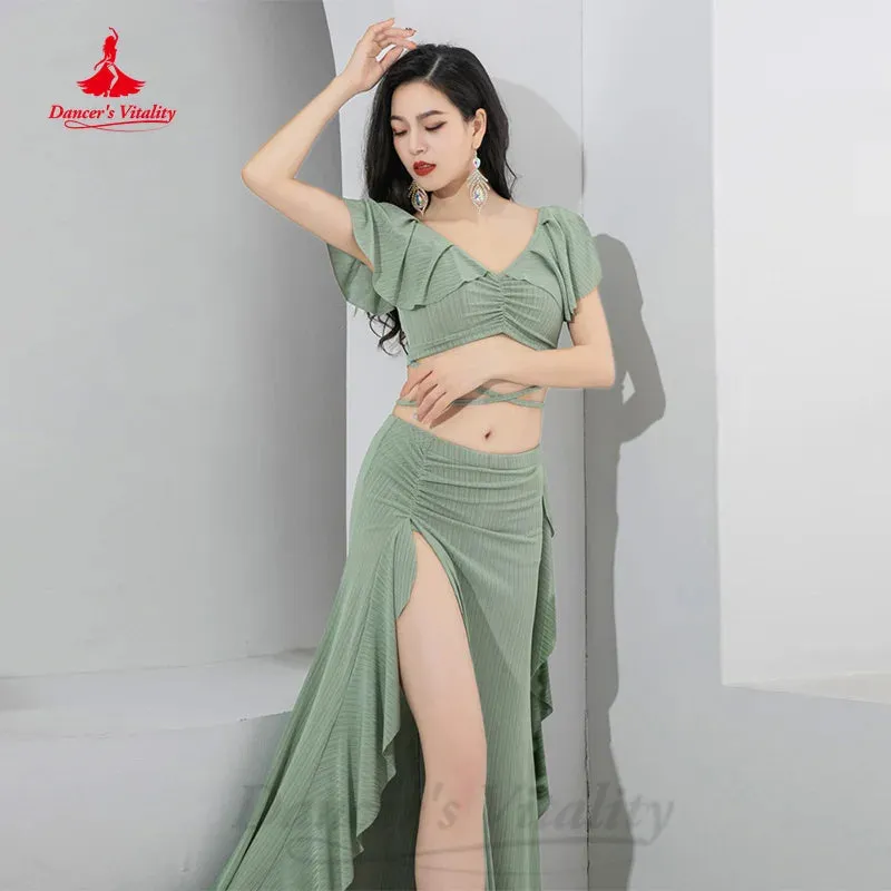 Bellydance Practice Clothes Women Customized Elegant Comfortable Pure Cotton Set Oriental Dance Professional Performance Costume