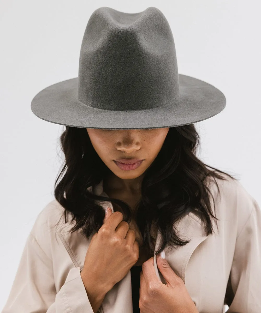 Billie Tall Fedora - Dark Grey BLEMISHED