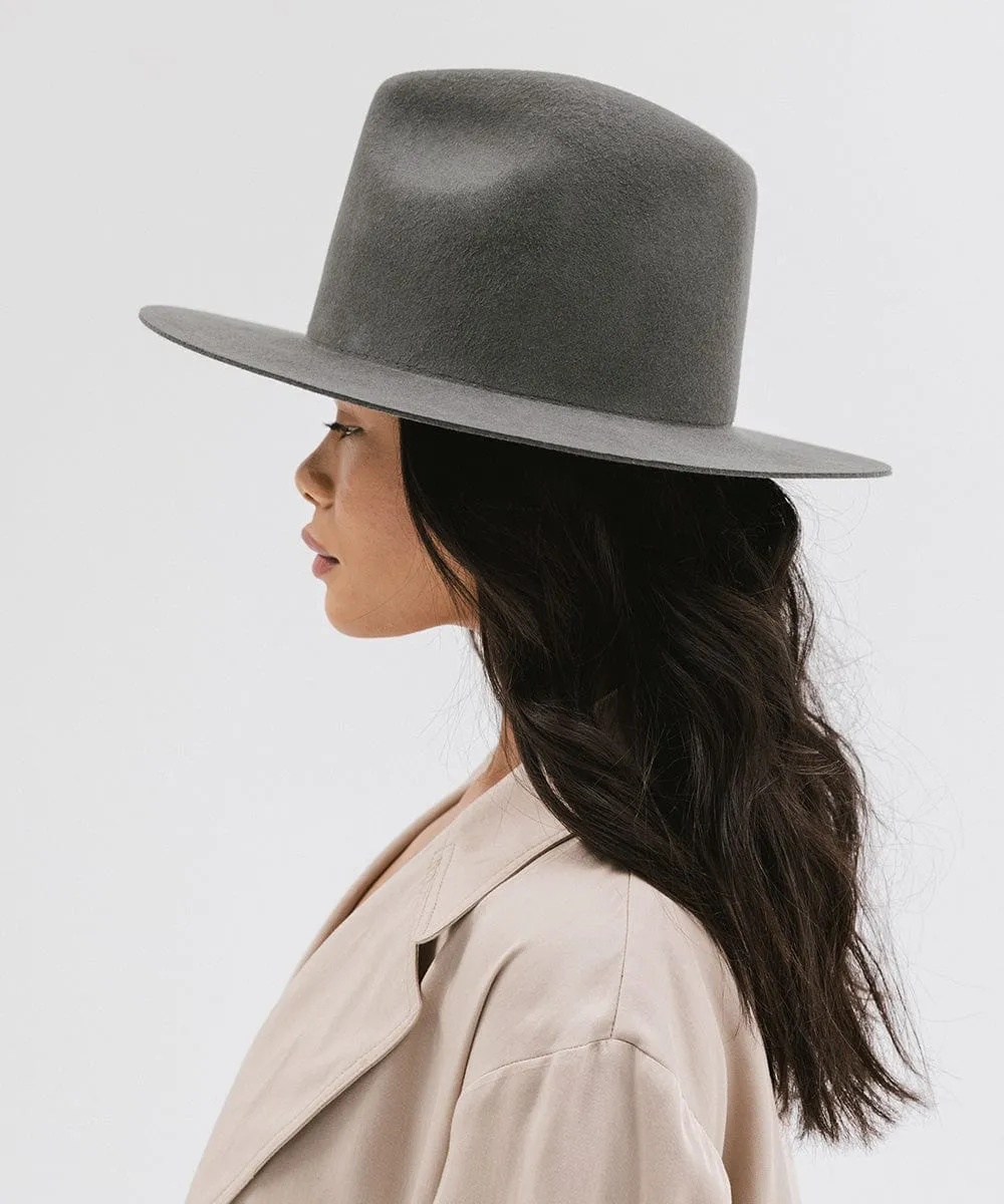 Billie Tall Fedora - Dark Grey BLEMISHED