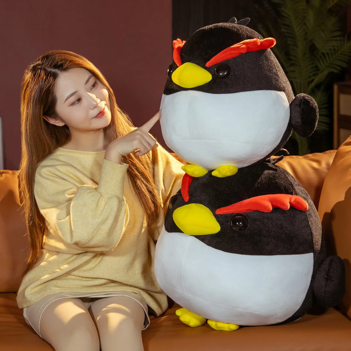 Black Kawaii Angry Penguin Stuffed Animals Plushie