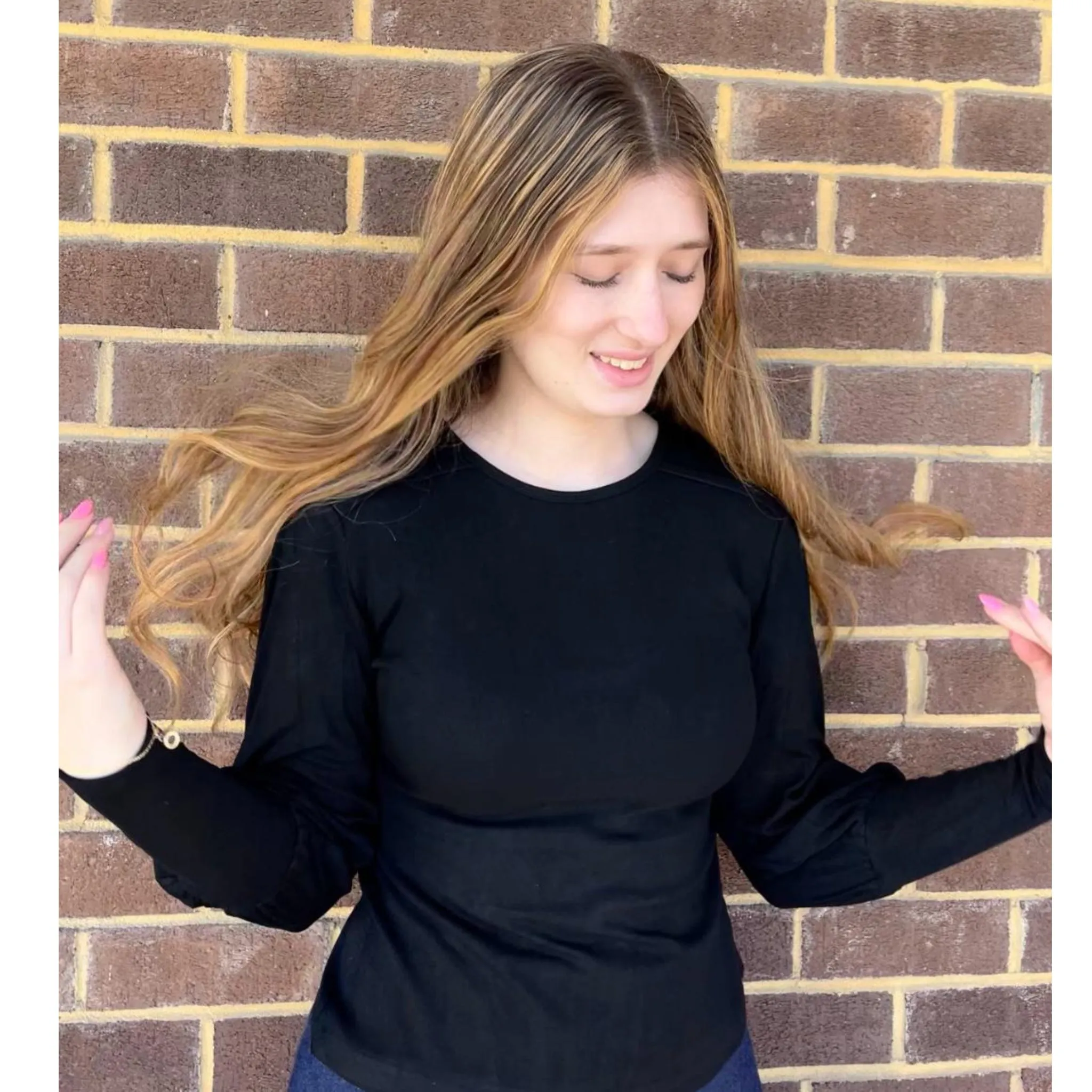 Black Puff Sleeve Top Ivee