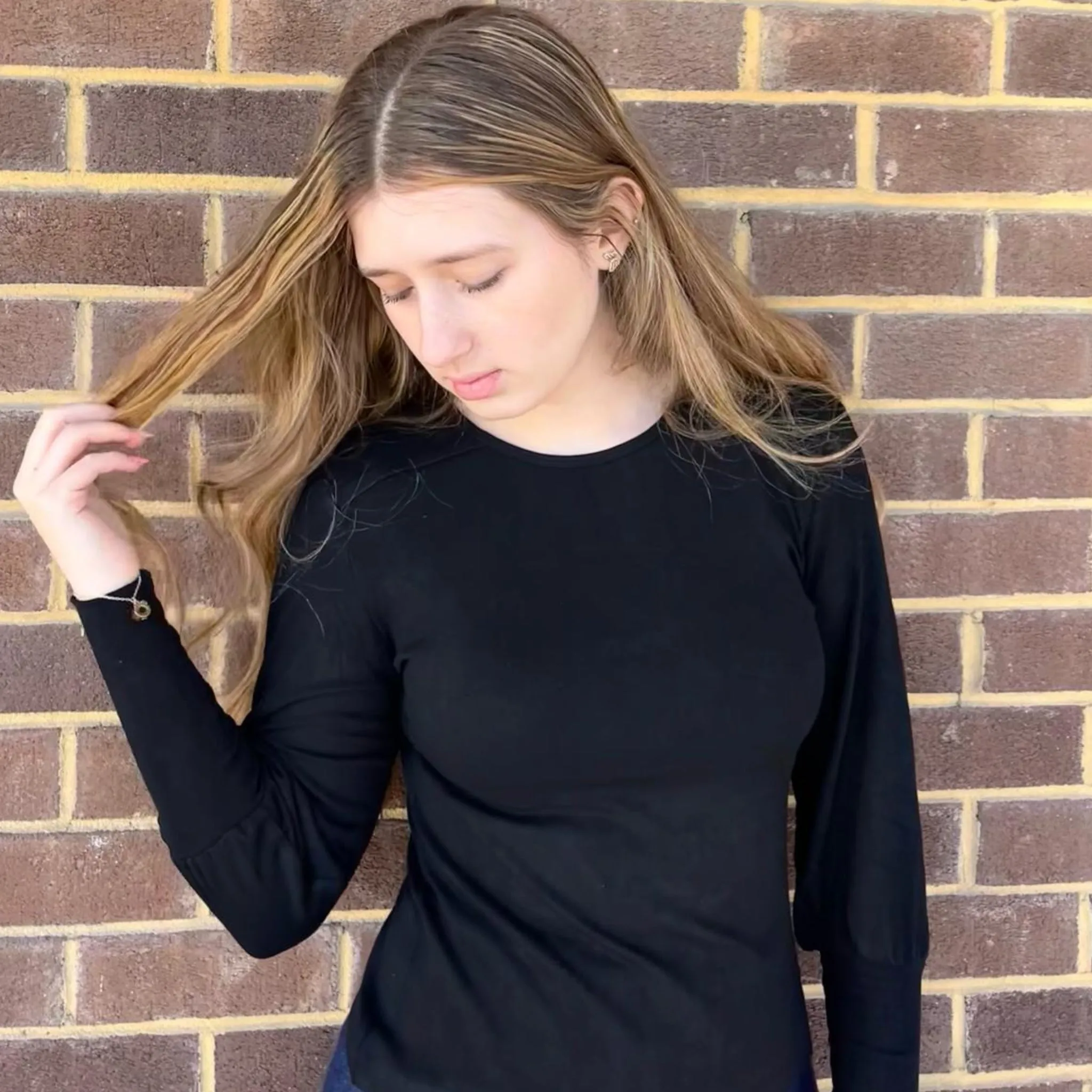 Black Puff Sleeve Top Ivee