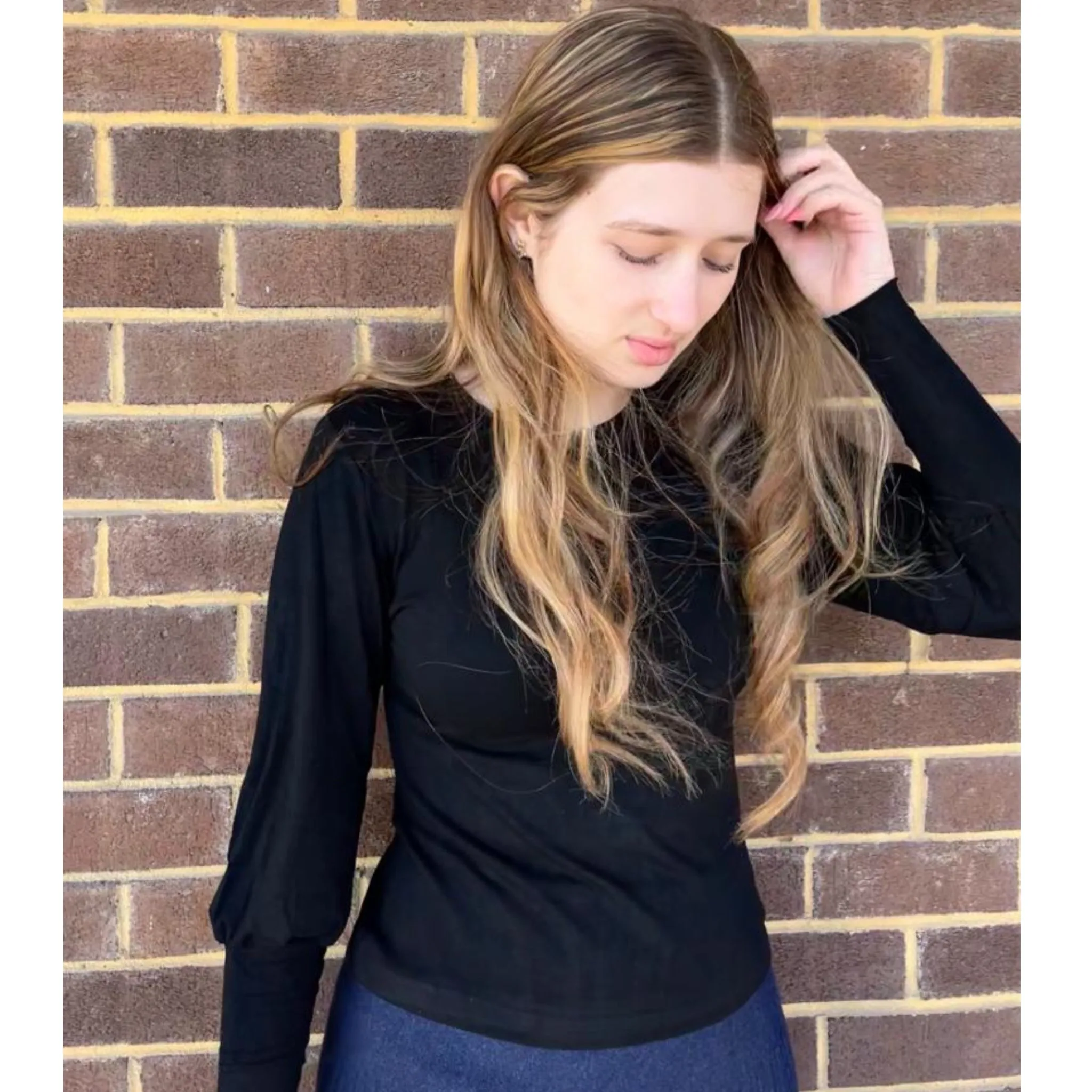 Black Puff Sleeve Top Ivee