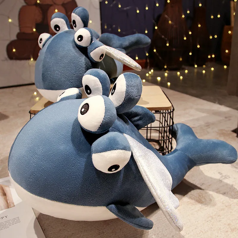 Blue Kawaii Alien Stuffed Animal Whale with Wings Plushie