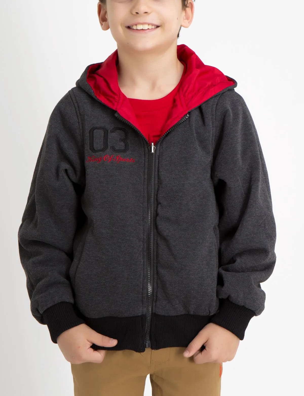 BOYS FLEECE REVERSIBLE HOODIE