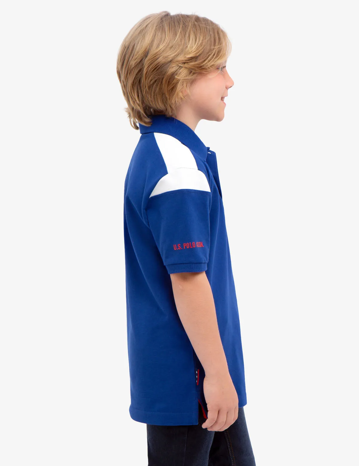 BOYS U.S. POLO ASSN. PIQUE PATCH POLO SHIRT