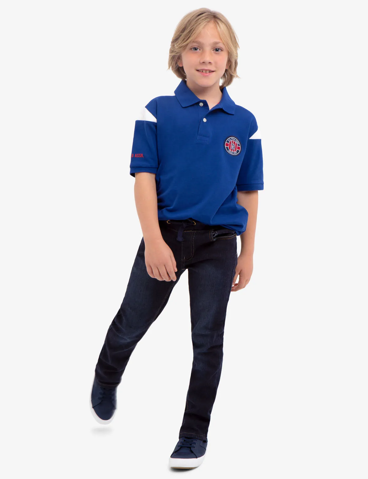 BOYS U.S. POLO ASSN. PIQUE PATCH POLO SHIRT