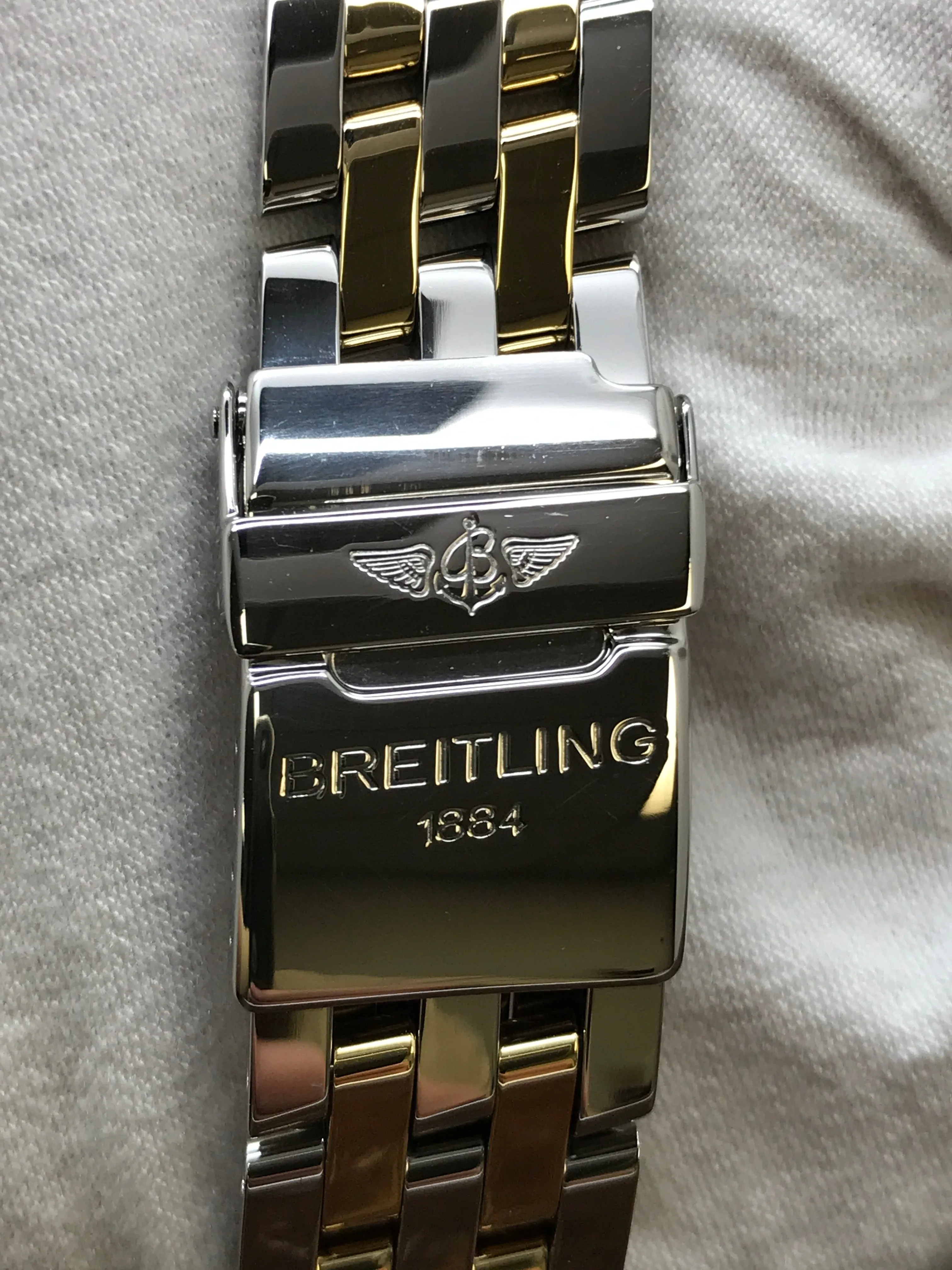 Breitling Shadow Flyback Custom Diamond Bezel B35312 Blue Dial Automatic Men's Watch