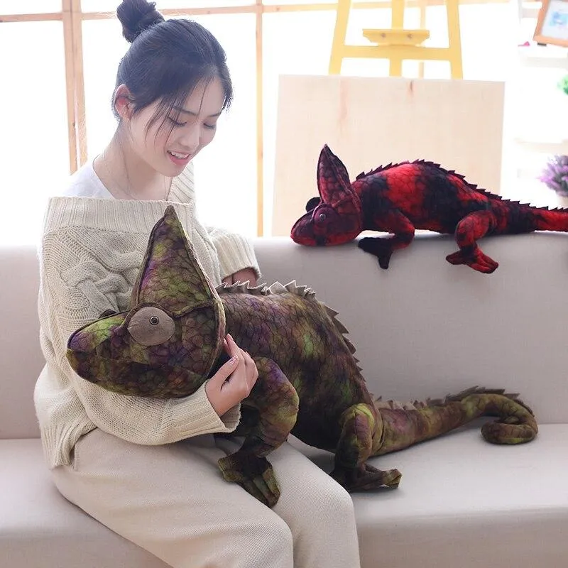 Brown & Red Kawaii Chameleon Stuffed Animals Plushies