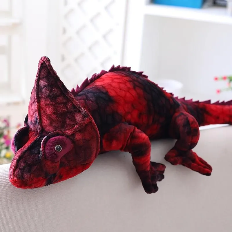 Brown & Red Kawaii Chameleon Stuffed Animals Plushies