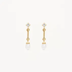 By Charlotte Embrace Stillness Pearl Drop Earrings, Gold or Silver