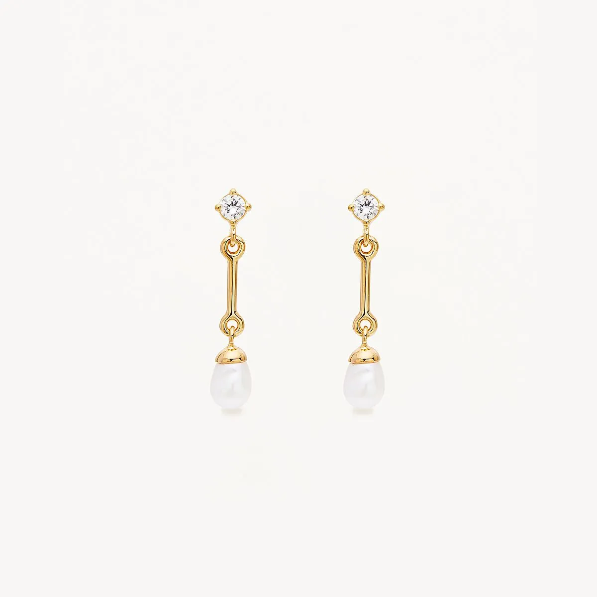 By Charlotte Embrace Stillness Pearl Drop Earrings, Gold or Silver